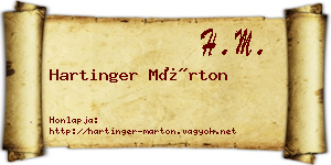 Hartinger Márton névjegykártya