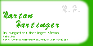 marton hartinger business card