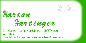 marton hartinger business card
